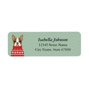 Étiquettes d'adresse de retour Boston Terrier
