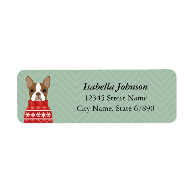 Étiquettes d'adresse de retour Boston Terrier (Devant)