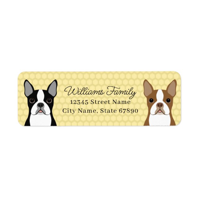 Étiquettes d'adresse de retour Boston Terrier (Devant)