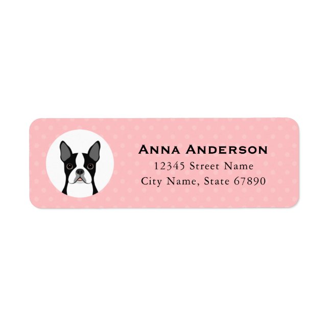 Étiquettes d'adresse de retour Boston Terrier (Devant)