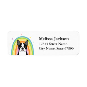 Étiquettes d'adresse de retour Boston Terrier