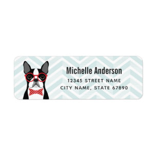 Étiquettes d'adresse de retour Boston Terrier