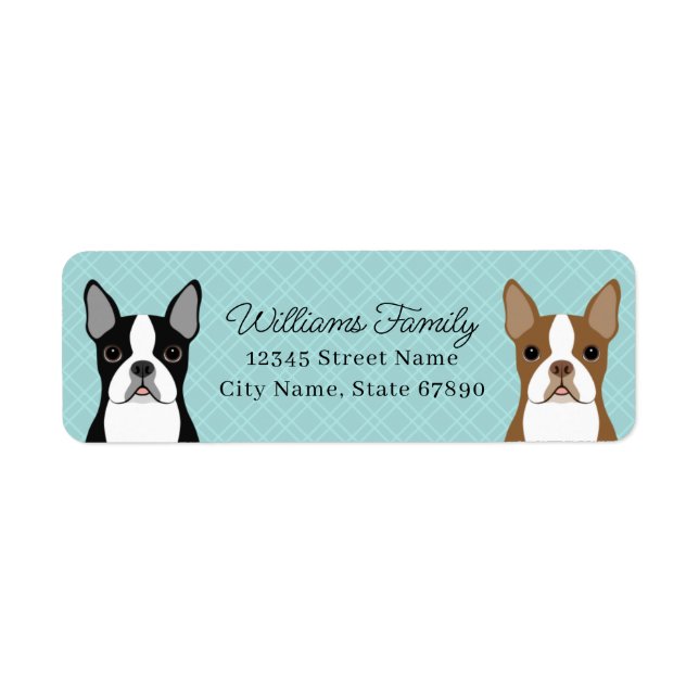 Étiquettes d'adresse de retour Boston Terrier (Devant)