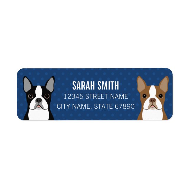 Étiquettes d'adresse de retour Boston Terrier (Devant)