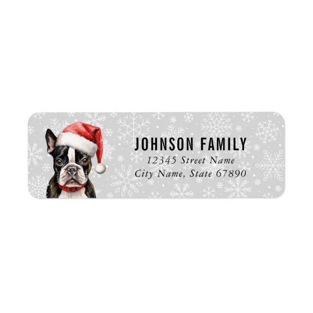Étiquettes d'adresse de retour Boston Terrier (Devant)