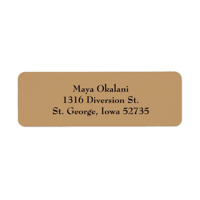 Étiquettes d'adresse de retour Brown clair simple (Devant)