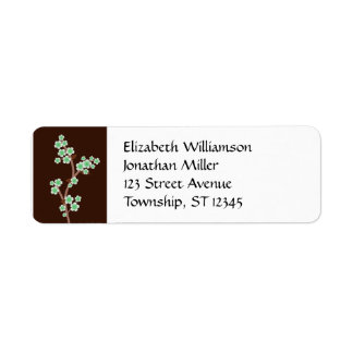 Étiquettes d'adresse de retour Brown de fleurs de 