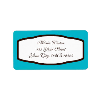 Étiquettes d'adresse de retour Brown et blanc Aqua