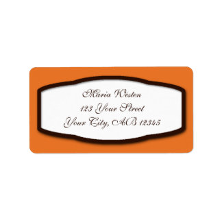 Étiquettes d'adresse de retour Brown et blanc oran