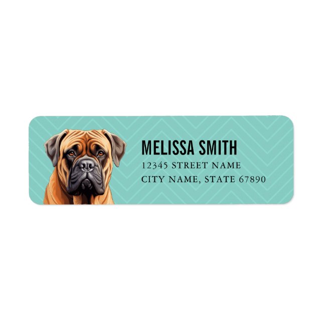 Étiquettes d'adresse de retour Bullmastiff (Devant)