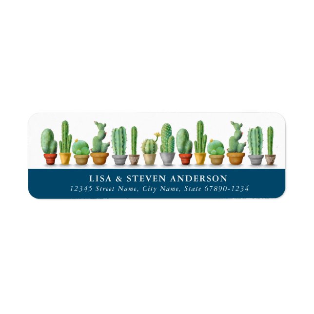 Étiquettes d'adresse de retour Cactus (Devant)