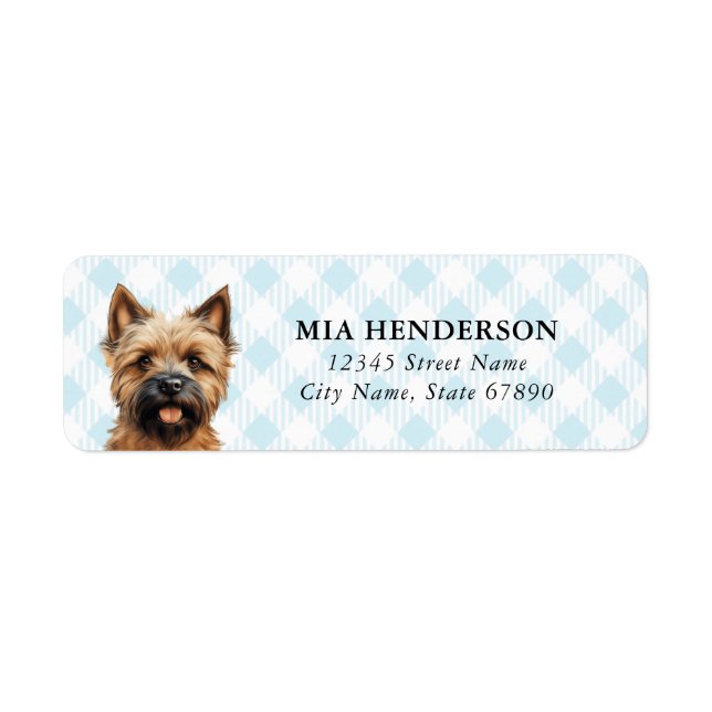 Étiquettes d'adresse de retour Cairn Terrier (Devant)