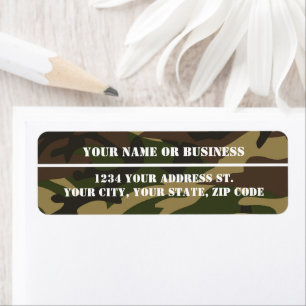 Étiquettes d'adresse de retour Camo Stencil