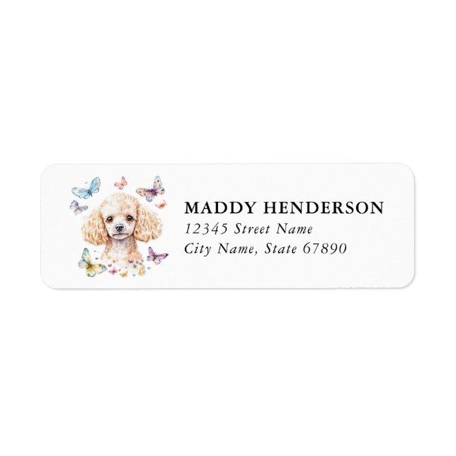 Étiquettes d'adresse de retour Caniche Jouet  (Devant)