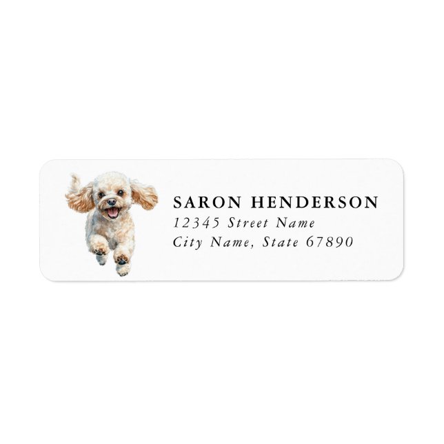 Étiquettes d'adresse de retour Caniche Jouet (Devant)