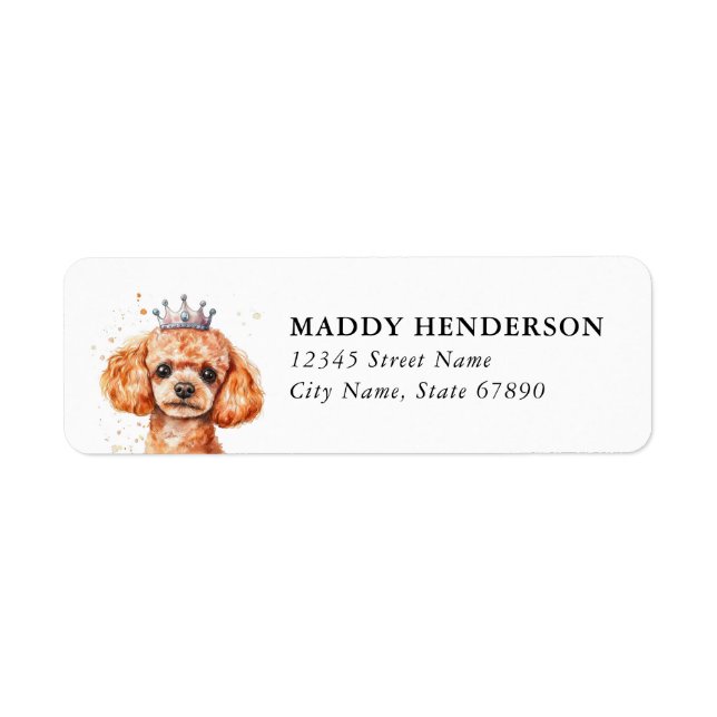 Étiquettes d'adresse de retour Caniche Jouet  (Devant)