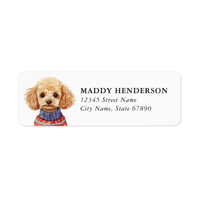 Étiquettes d'adresse de retour Caniche Jouet (Devant)