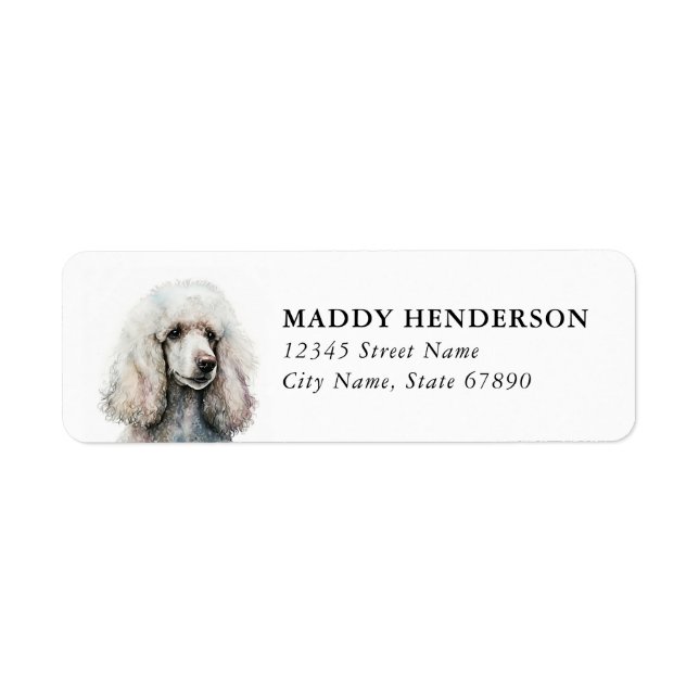 Étiquettes d'adresse de retour Caniche Jouet  (Devant)