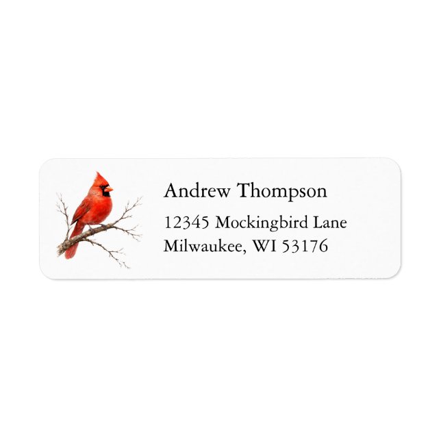 Étiquettes d'adresse de retour Cardinal Rouge (Devant)