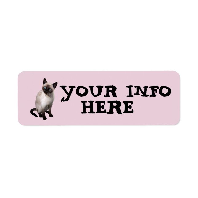 ÉTIQUETTES D'ADRESSE DE RETOUR CAT ART SIAMESE (Devant)