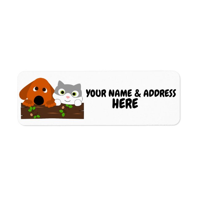 ÉTIQUETTES D'ADRESSE DE RETOUR CHAT ET CHIEN (Devant)