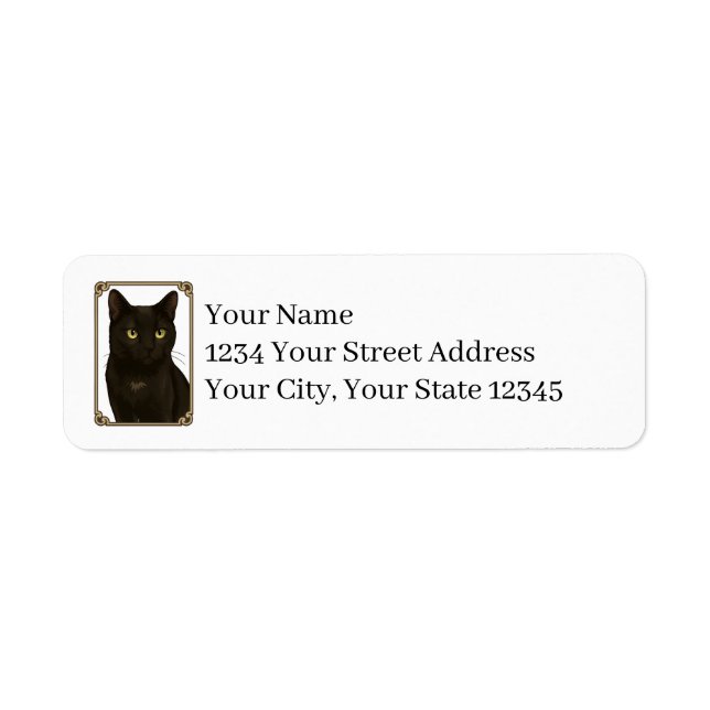 Étiquettes d'adresse de retour Chat Noir (Devant)