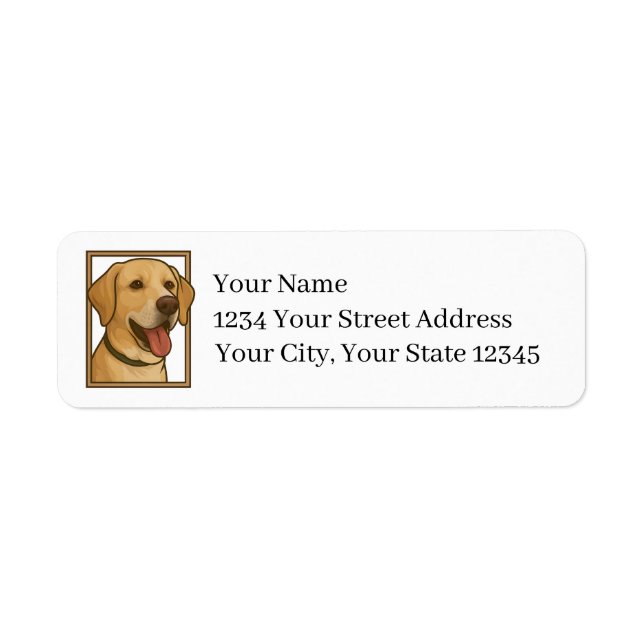 Étiquettes d'adresse de retour Chien Lab jaune (Devant)
