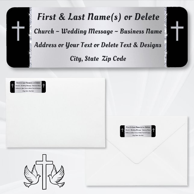 Étiquettes d'adresse de retour chrétienne, église, (Christian Return Address Labels or choose the, Church Address labels, size. Religious Mailing Labels)