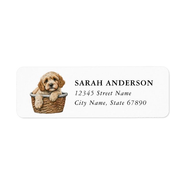 Étiquettes d'adresse de retour Cockapoo Chien (Devant)