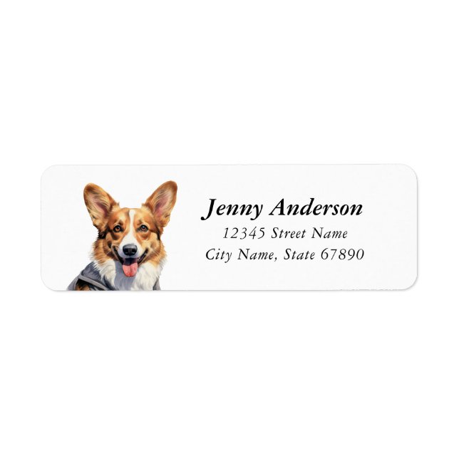 Étiquettes d'adresse de retour Corgi (Devant)