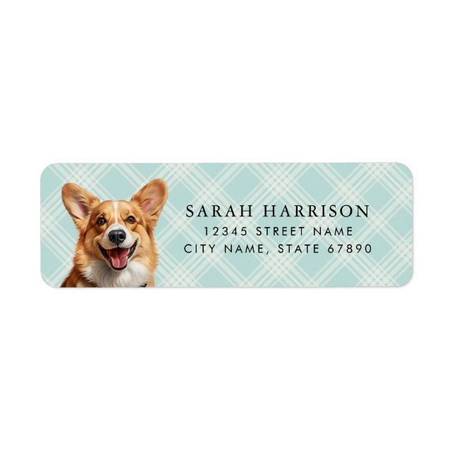 Étiquettes d'adresse de retour Corgi (Devant)