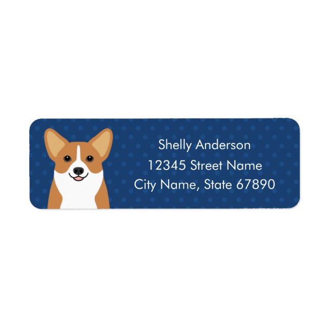 Étiquettes d'adresse de retour Corgi (Devant)