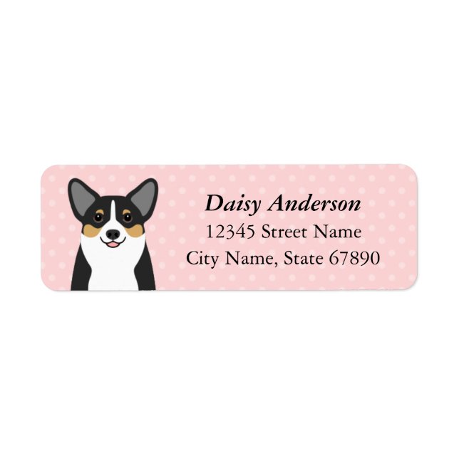 Étiquettes d'adresse de retour Corgi (Devant)