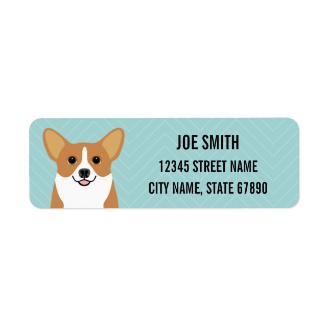 Étiquettes d'adresse de retour Corgi (Devant)