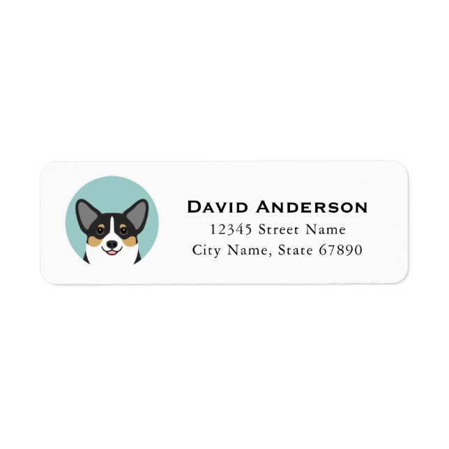 Étiquettes d'adresse de retour Corgi (Devant)