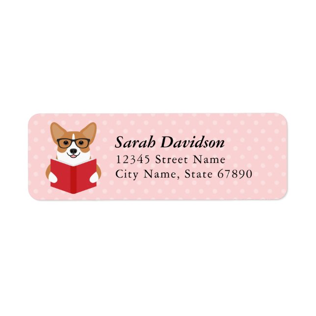 Étiquettes d'adresse de retour Corgi (Devant)