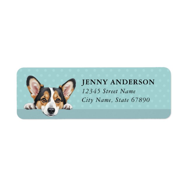 Étiquettes d'adresse de retour Corgi (Devant)