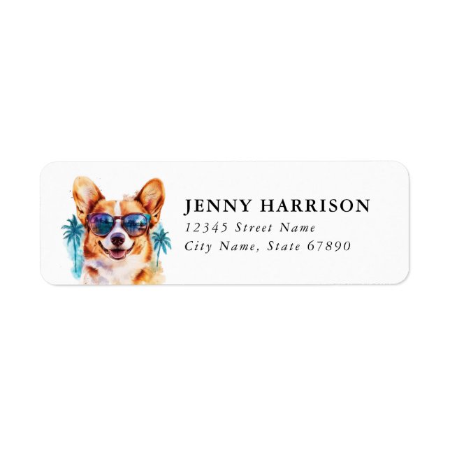 Étiquettes d'adresse de retour Corgi (Devant)