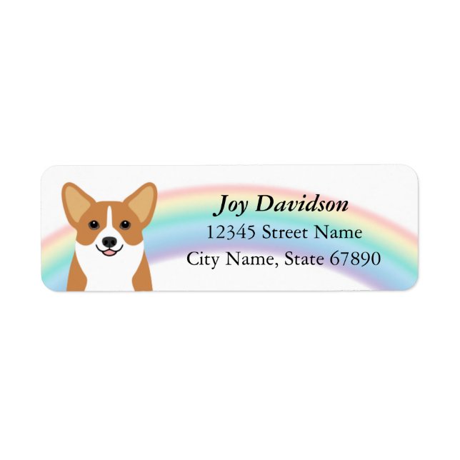 Étiquettes d'adresse de retour Corgi (Devant)