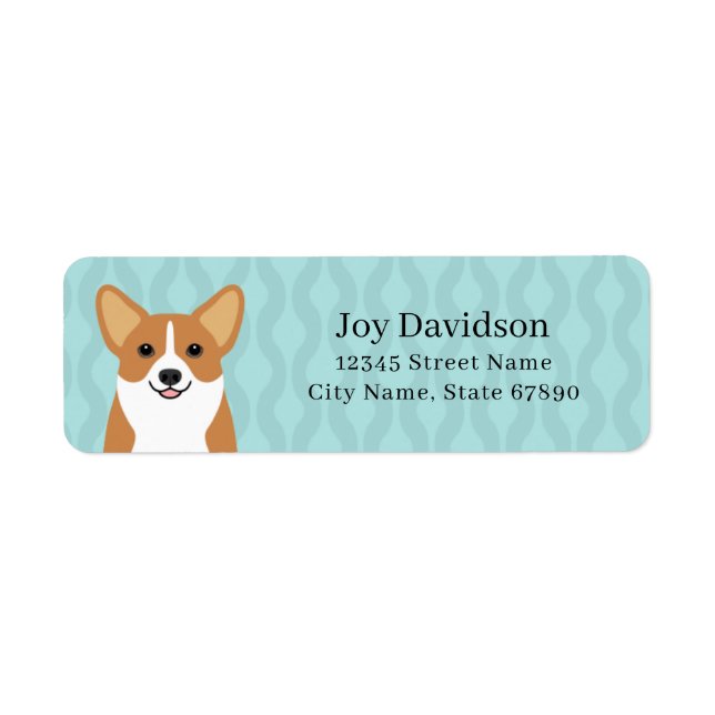 Étiquettes d'adresse de retour Corgi (Devant)