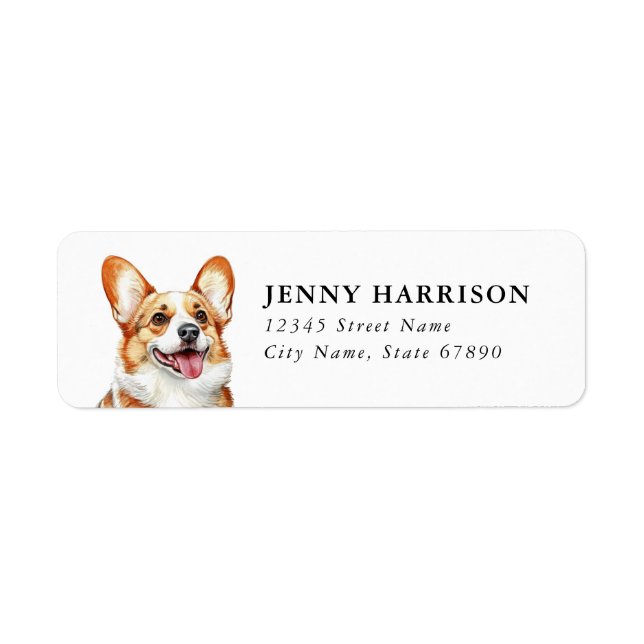 Étiquettes d'adresse de retour Corgi (Devant)