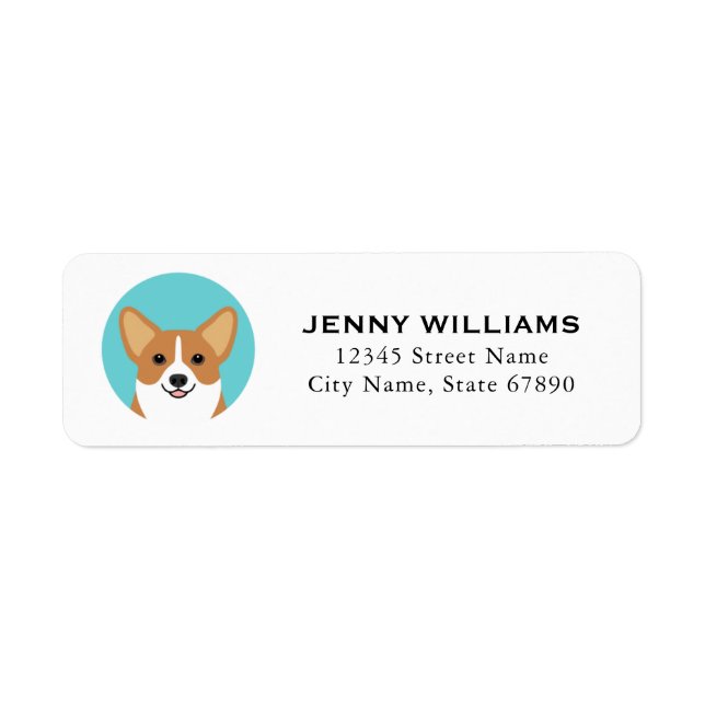 Étiquettes d'adresse de retour Corgi (Devant)