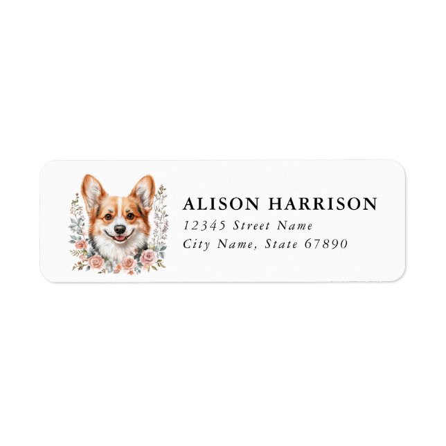 Étiquettes d'adresse de retour Corgi (Devant)