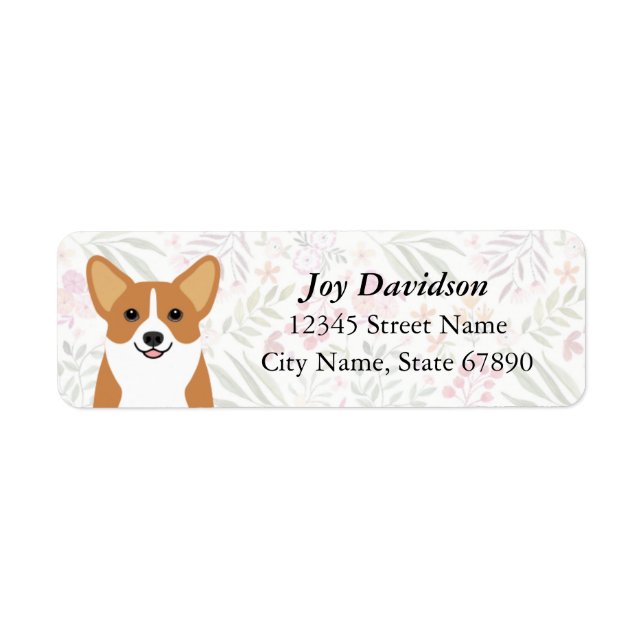 Étiquettes d'adresse de retour Corgi (Devant)