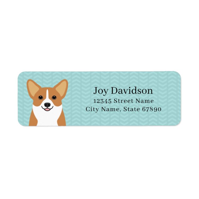 Étiquettes d'adresse de retour Corgi (Devant)