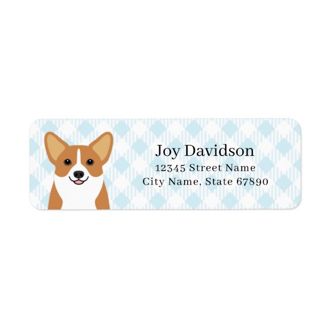 Étiquettes d'adresse de retour Corgi (Devant)