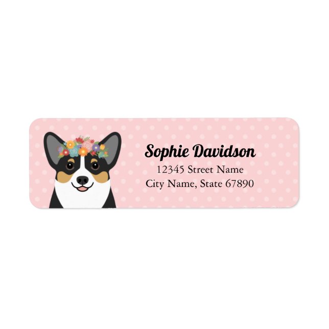 Étiquettes d'adresse de retour Corgi (Devant)