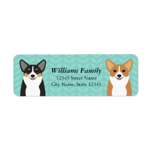 Étiquettes d'adresse de retour Corgi