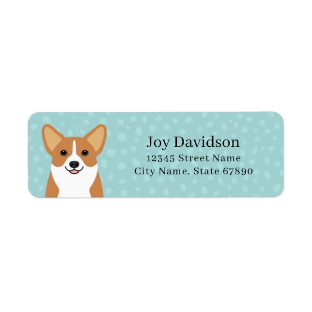 Étiquettes d'adresse de retour Corgi (Devant)