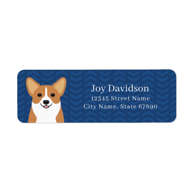 Étiquettes d'adresse de retour Corgi (Devant)